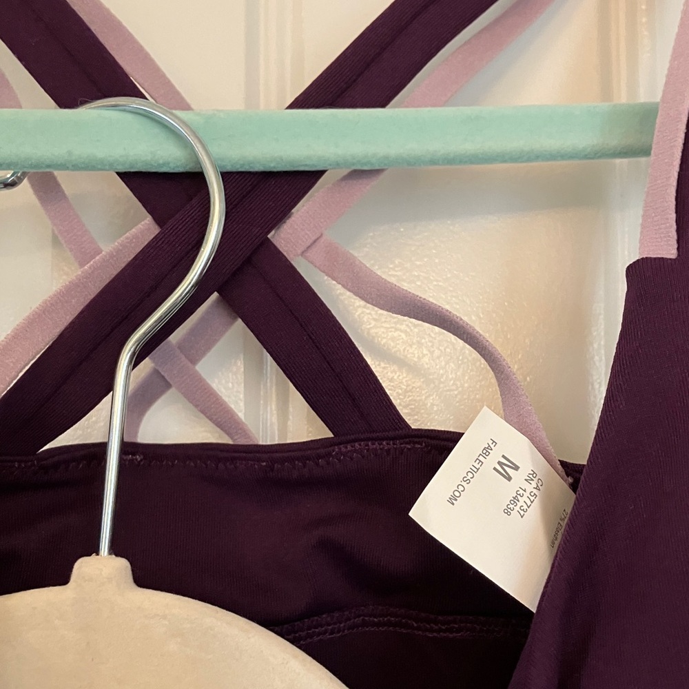 Fabletics Purple Boost Powerhold Strappy Sports Bra and Leggings Set - Picture 7 of 7